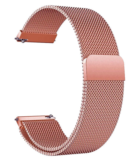 Watch Strap Magnetic Loop 22mm Compatible with Boat /Fire boult / Noise Watch Smartwatch Luxury Metal Chain Band Rose Gold Pink