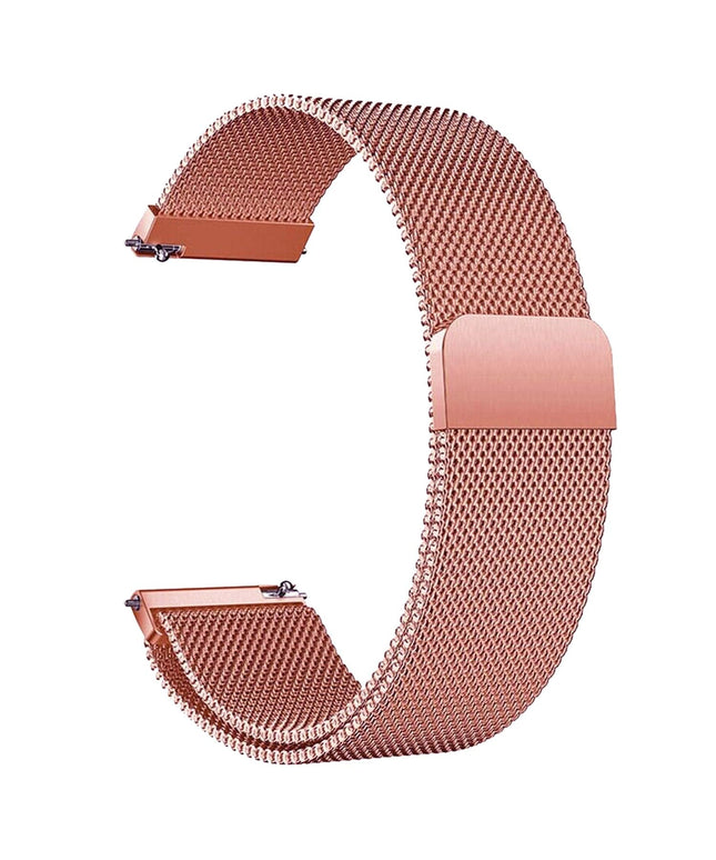 Watch Strap Magnetic Loop 22mm Compatible with Boat /Fire boult / Noise Watch Smartwatch Luxury Metal Chain Band Rose Gold Pink