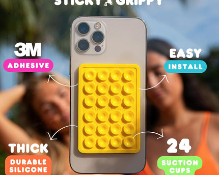 Phone Case Sticker Grip Silicone Holder Mount for Hands-Free Mobile Accessory Holder Grip, Video Phone Accessory Compatible Mirror, Shower