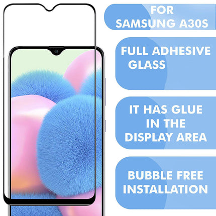 TEKOGEAR Tempered Glass for Samsung Galaxy M21 / M30s / M30 / A30s / M21 (2021) Edition | Screen Protector Full HD Quality Tempered Glass Anti-Scratch Edge to Edge Coverage with Installation Kit (Black)