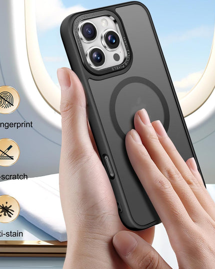 TG Shockproof Clear Hybrid Armor Compatible with MagSafe Accessories for iPhone 16 Pro Max Case, iPhone 16 Pro Max (6.9 inch) Back Cover (PC & TPU, Black Bumper)