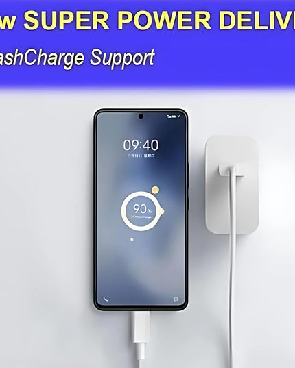 Vivo 80W Flash Charger 3.0 USB-A Power Adapter Compatible with Vivo V27 Pro, V29, X90, X80 Pro, Y Series, T Series & All iQOO Smartphones