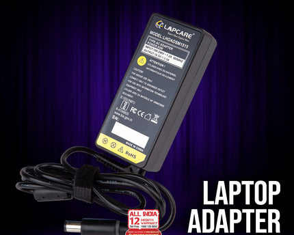 Enter BIS Certified 65W, 18.5V/3.5A, 3 Pin High-Efficiency AC Laptop Charger/Adapter for HP Laptops (Without Power Cord)