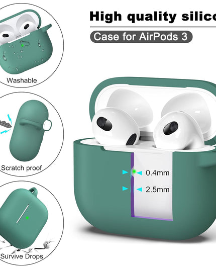 Silicone Soft Case Cover with Keychain for AirPods