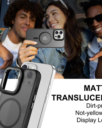 TG Shockproof Clear Hybrid Armor Compatible with MagSafe Accessories for iPhone 16 Pro Max Case, iPhone 16 Pro Max (6.9 inch) Back Cover (PC & TPU, Black Bumper)