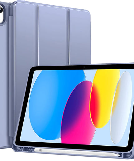 Smart Case for iPad (A16) 11th/10th Generation (2025/2022) [Auto Sleep/Wake Cover] [Left Side Pencil Holder] [Soft Flexible Case] HC Series - Purple