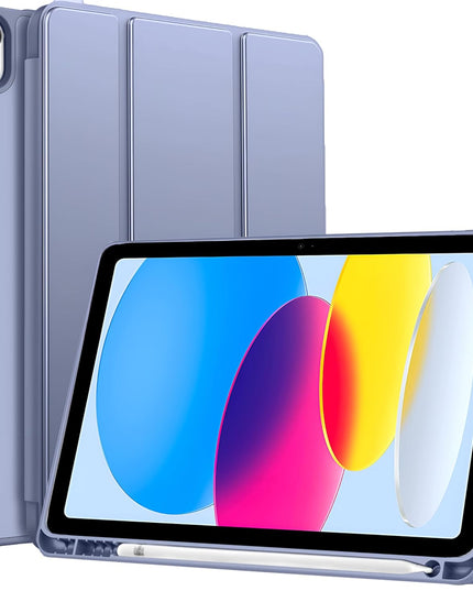 Smart Case for iPad (A16) 11th/10th Generation (2025/2022) [Auto Sleep/Wake Cover] [Left Side Pencil Holder] [Soft Flexible Case] HC Series - Purple