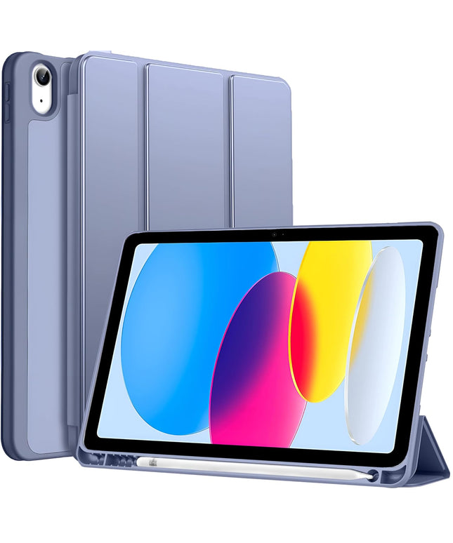 Smart Case for iPad (A16) 11th/10th Generation (2025/2022) [Auto Sleep/Wake Cover] [Left Side Pencil Holder] [Soft Flexible Case] HC Series - Purple