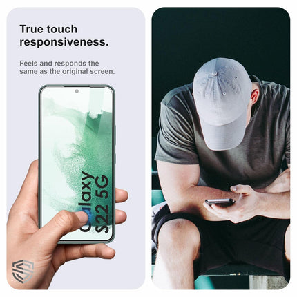 TG® Gorilla Tempered Glass Compatible with Samsung Galaxy S22  | Edge to Edge Coverage | Black