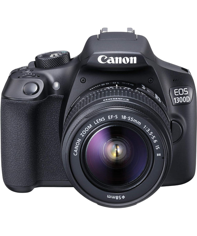 Canon EOS 1300D 18MP Digital SLR Camera (Black) with 18-55mm ISII Lens, 16GB Card and Carry Case
