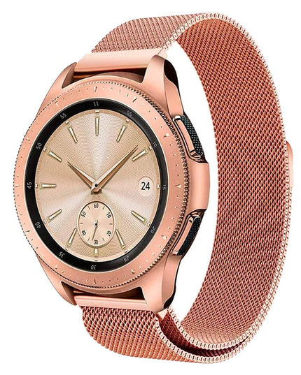 Watch Strap Magnetic Loop 22mm Compatible with Boat /Fire boult / Noise Watch Smartwatch Luxury Metal Chain Band Rose Gold Pink