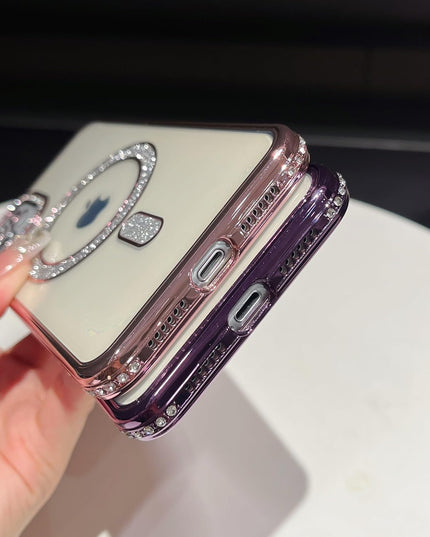 Case Compatible with iPhone Cute Soft Clear Rhinestone Diamond Glitter Cover Women & Girls Compatible with MagSaf Camera Lens Protection