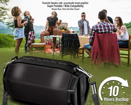 UBON SP-43 TWS Lightup 5W Bluetooth Speaker (Black, Stereo Channel)