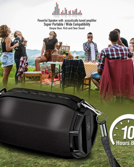 UBON SP-43 TWS Lightup 5W Bluetooth Speaker (Black, Stereo Channel)