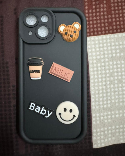 Humpy Case Cute 3D Bear Coffee Phone Case For iPhone  Soft Shockproof Protective Cover