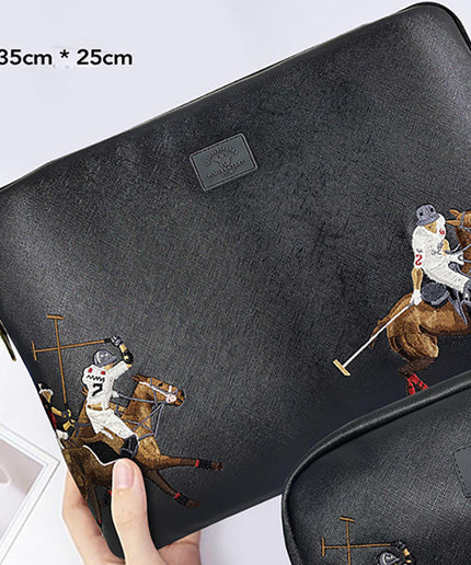 POLO Jockey Embroidered Laptop Fleece Thin Sleeve Bag