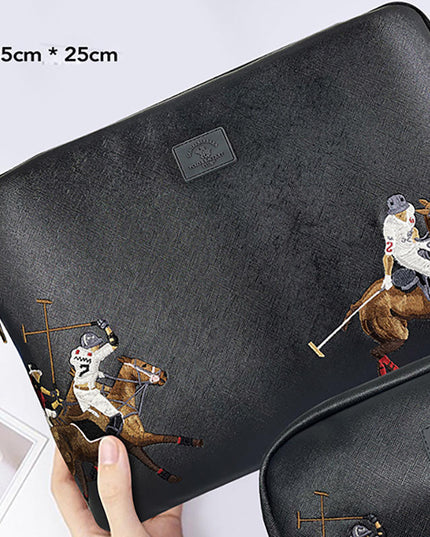 POLO Jockey Embroidered Laptop Fleece Thin Sleeve Bag
