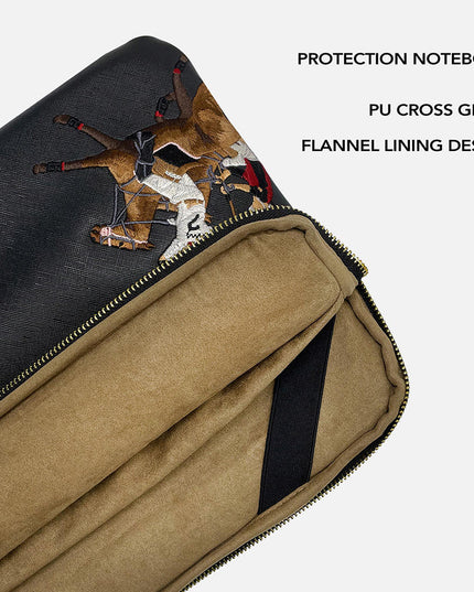 POLO Jockey Embroidered Laptop Fleece Thin Sleeve Bag