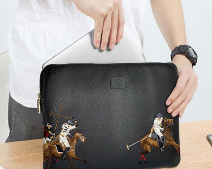 POLO Jockey Embroidered Laptop Fleece Thin Sleeve Bag