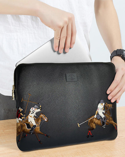 POLO Jockey Embroidered Laptop Fleece Thin Sleeve Bag