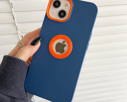 PREMIUM SILICON WITH LOGO CUT CASE FOR APPLE IPHONE SERIES