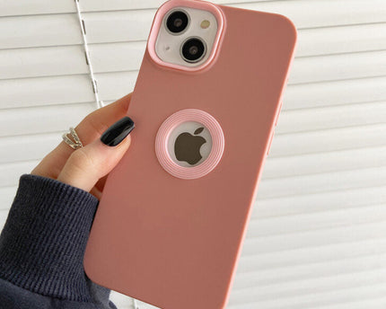 PREMIUM SILICON WITH LOGO CUT CASE FOR APPLE IPHONE SERIES