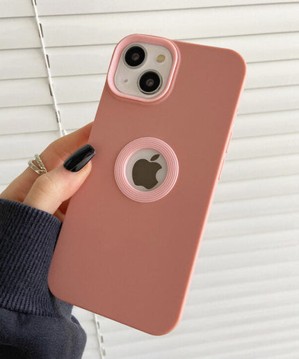PREMIUM SILICON WITH LOGO CUT CASE FOR APPLE IPHONE SERIES