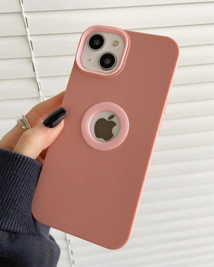 PREMIUM SILICON WITH LOGO CUT CASE FOR APPLE IPHONE SERIES