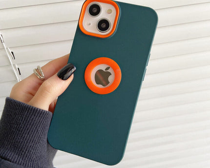PREMIUM SILICON WITH LOGO CUT CASE FOR APPLE IPHONE SERIES