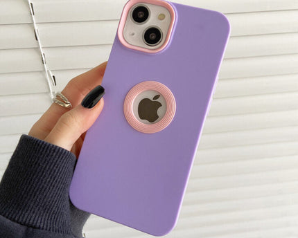 PREMIUM SILICON WITH LOGO CUT CASE FOR APPLE IPHONE SERIES