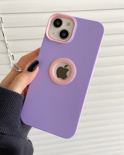 PREMIUM SILICON WITH LOGO CUT CASE FOR APPLE IPHONE SERIES
