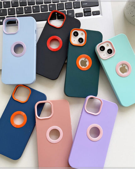 PREMIUM SILICON WITH LOGO CUT CASE FOR APPLE IPHONE SERIES