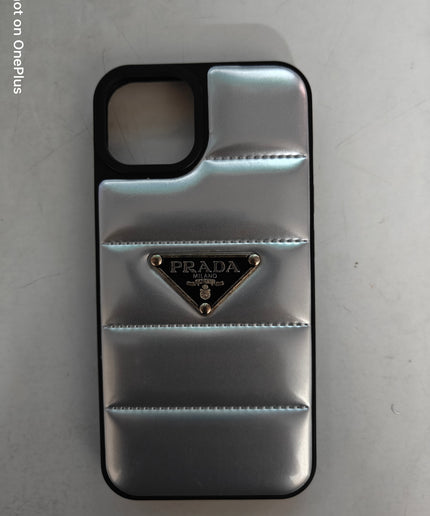 Apple iPhone 14 Prada Puffer Silicon Slim Anti-Scratch Protective -Silver Case