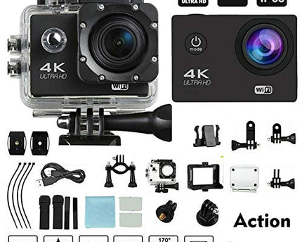 Teko 4K Action Camera Ultra HD 170D Wide Angel Go Waterproof Pro Sports Video 1080 Camera, Dual 2 Inch LCD 16 MP Image Sensor 170 Wide-Angle Lens (1.5 Year Replacement Warranty)