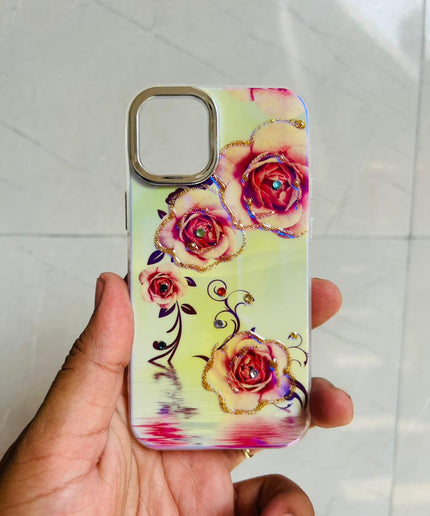 Apple iPhone 12/13 Mini PEEPERLY Back Cover Oil Painting Rhinestone Bloom Case  (Purple, Shock Proof, Pack of: 1)