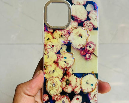 Apple iPhone 12/13 Mini PEEPERLY Back Cover Oil Painting Rhinestone Bloom Case  (Purple, Shock Proof, Pack of: 1)