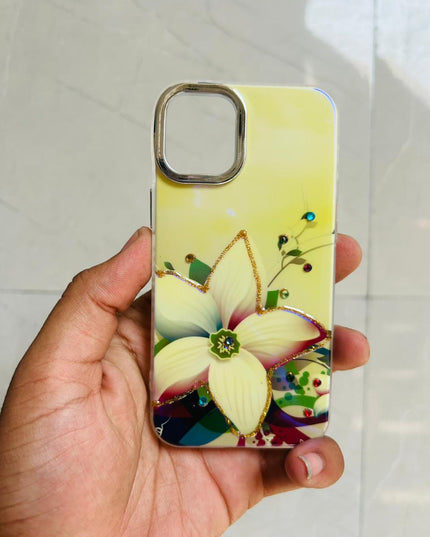 Apple iPhone 12/13 Mini PEEPERLY Back Cover Oil Painting Rhinestone Bloom Case  (Purple, Shock Proof, Pack of: 1)