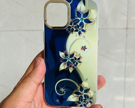 Apple iPhone 12/13 Mini PEEPERLY Back Cover Oil Painting Rhinestone Bloom Case  (Purple, Shock Proof, Pack of: 1)