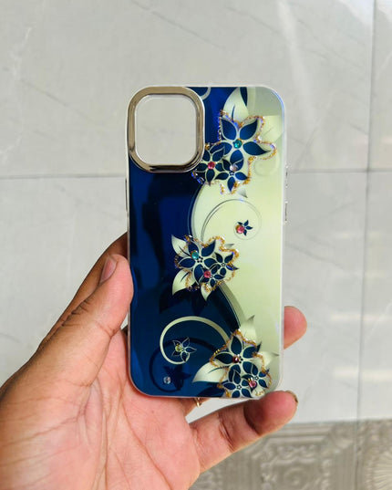 Apple iPhone 12/13 Mini PEEPERLY Back Cover Oil Painting Rhinestone Bloom Case  (Purple, Shock Proof, Pack of: 1)