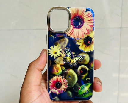 Apple iPhone 12/13 Mini PEEPERLY Back Cover Oil Painting Rhinestone Bloom Case  (Purple, Shock Proof, Pack of: 1)