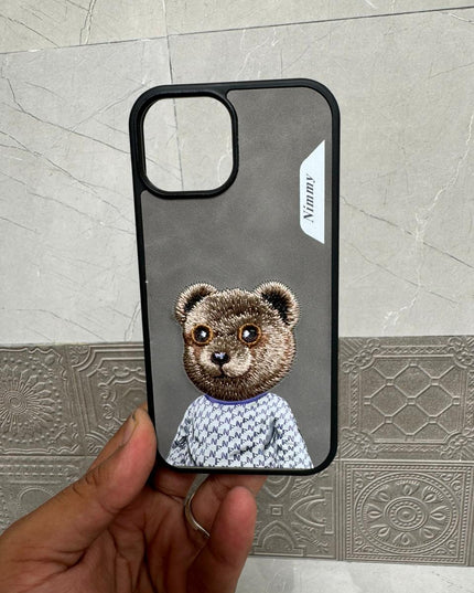 Nimmy 3D Embroided Hard Phone Back Case for Apple iPhone 15