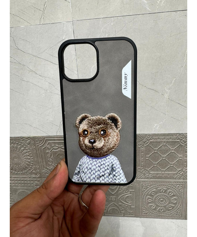 Nimmy 3D Embroided Hard Phone Back Case for Apple iPhone 15