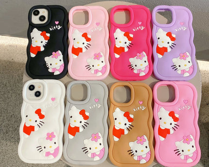 New 3D Hello Kitty Designer Cute Cartoon Anime Mobile Phone Cover Funda