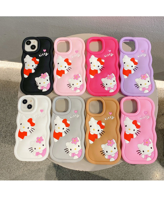New 3D Hello Kitty Designer Cute Cartoon Anime Mobile Phone Cover Funda