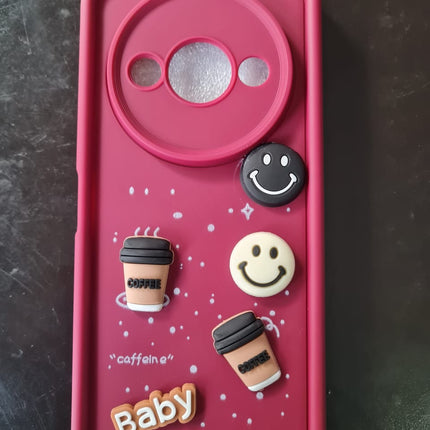 TG Cute 3D Bear Coffee Phone Case For Android  Soft Shockproof Protective Cover