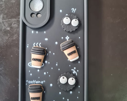 TG Cute 3D Bear Coffee Phone Case For Android  Soft Shockproof Protective Cover