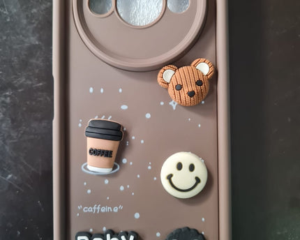 TG Cute 3D Bear Coffee Phone Case For Android  Soft Shockproof Protective Cover