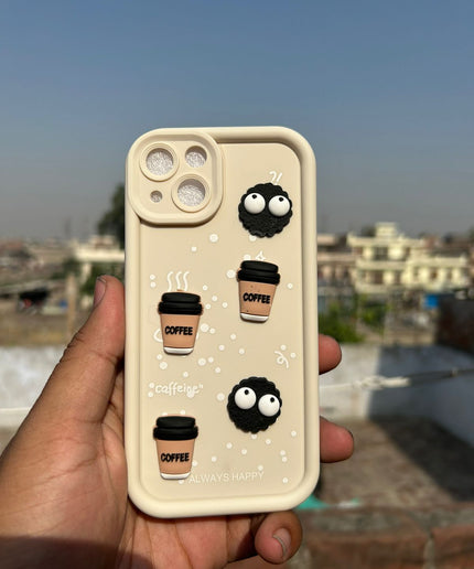 Humpy Case Cute 3D Bear Coffee Phone Case For iPhone  Soft Shockproof Protective Cover