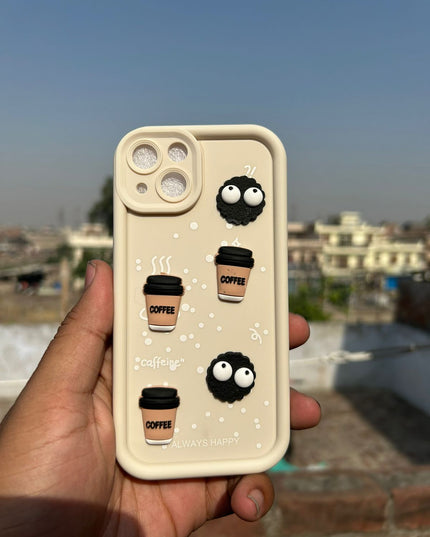 Humpy Case Cute 3D Bear Coffee Phone Case For iPhone  Soft Shockproof Protective Cover