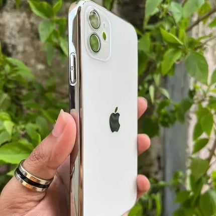 TG- Trendy Case & Cover for iphone-11 - Electroplated Chrome Glass Lense Case For Apple iPhone 11 - white